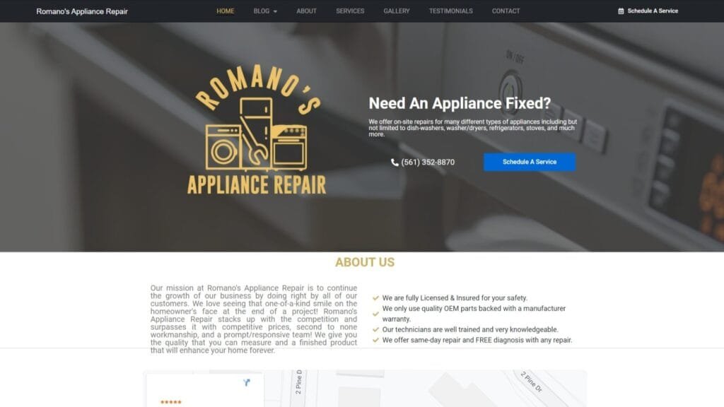 San Diego appliance repair, fast appliance fixes, emergency appliance repair, certified appliance technicians, Romano’s Appliance Repair